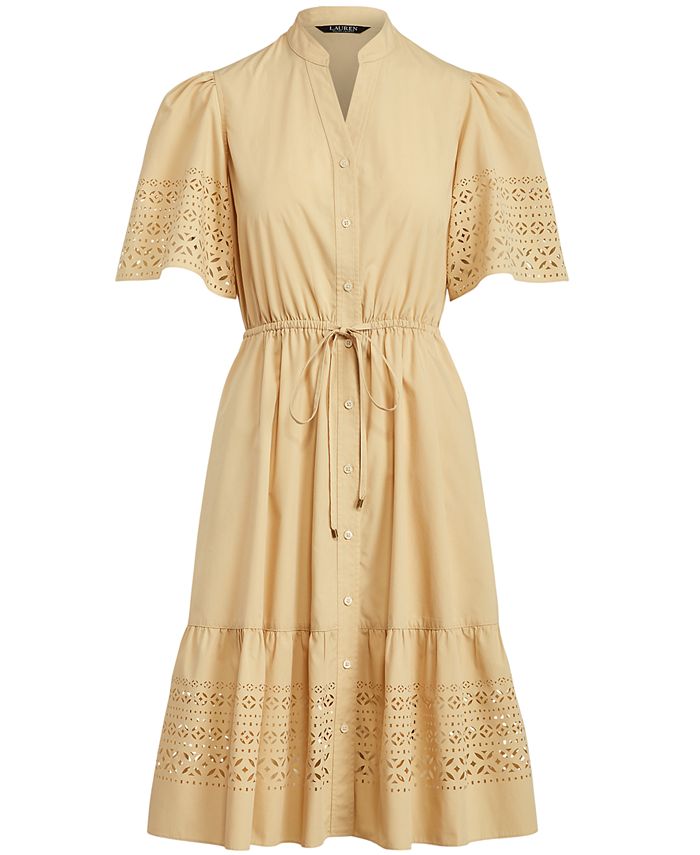 lauren ralph lauren laser cut poplin dress