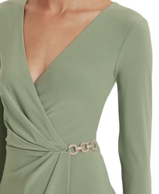 ralph lauren matte jersey surplice dress