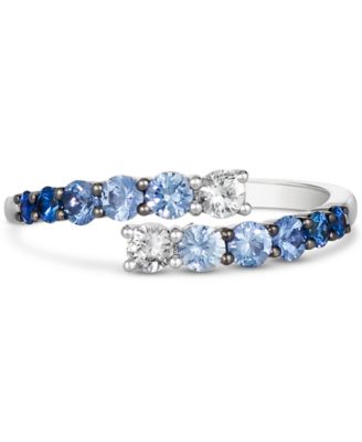 Кольцо, серьги и колье Le Vian с джинсовым омбре и белым сапфиром