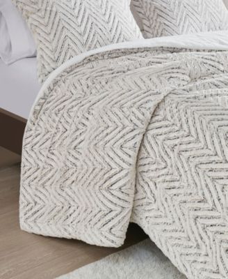 Adelyn Faux Fur 3-Pc. Duvet Cover Set, Full/Queen