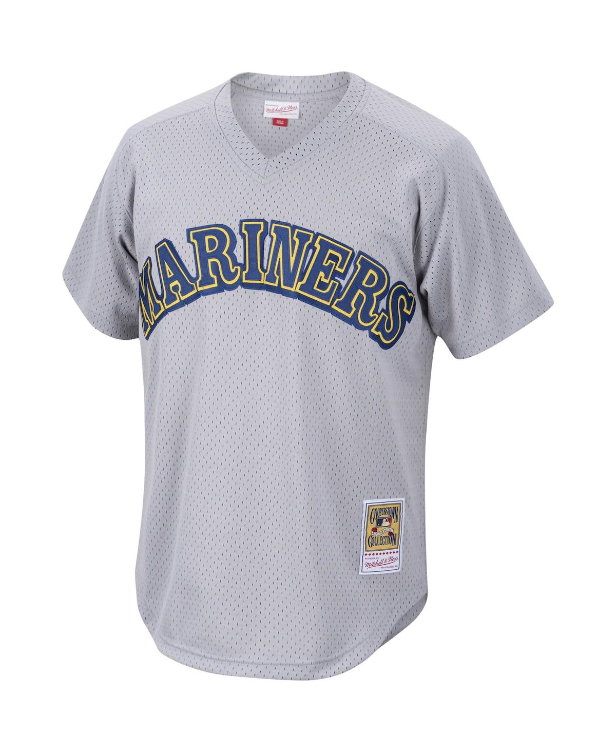 Men's Edgar MartinezSeattle Mariners Cooperstown Collection Mesh Batting Practice Jersey - Charcoal