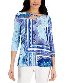 Women's Serafina Patchwork-Print Top, Created for Macy's