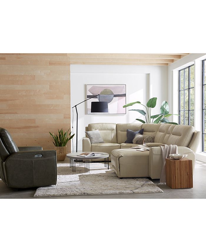 Macy's CLOSEOUT! Blairemoore 6Pc. Leather Sectional with 1 USB Console