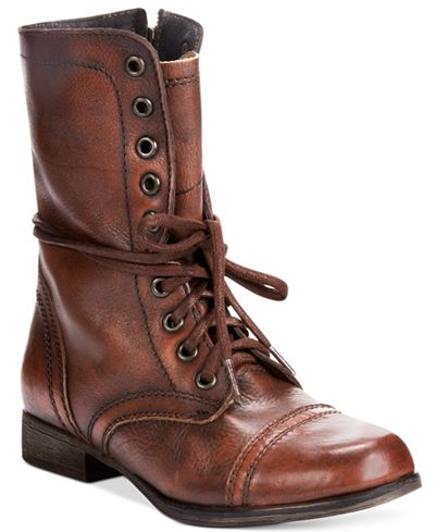 boots madden steve combat troopa brown leather lace shoes macy womens macys boot sneakers colors