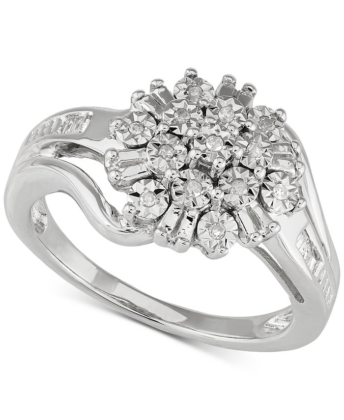 Macy's sterling silver diamond ring online
