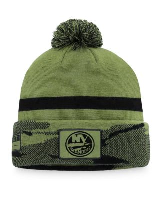 Men's Camo New York Islanders Military-Inspired Appreciation Cuffed Knit Hat with Pom