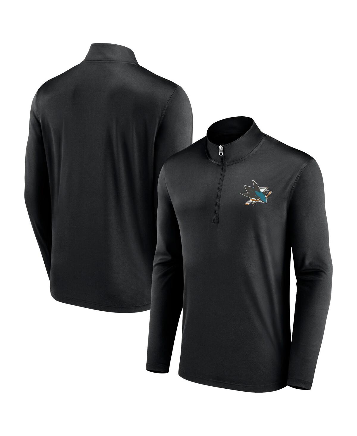 Fanatics Branded Black San Jose Sharks Underdog Mindset Quarter-zip Top In Black