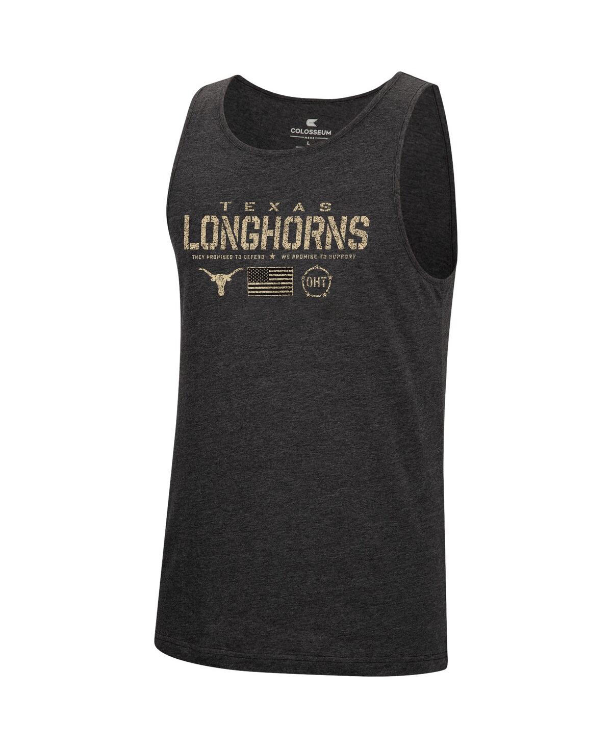 Shop Colosseum Men's  Heather Black Texas Longhorns Military-inspired Appreciation Oht Transport Tank Top In Heathered Black