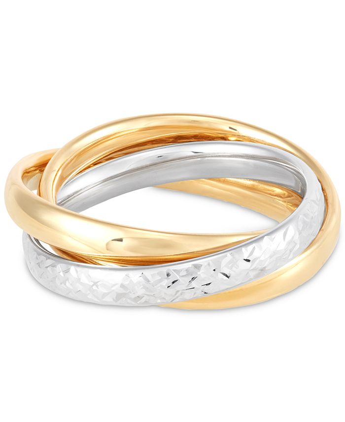 Macy's Rolling Band Ring in 10k TwoTone Gold Macy's