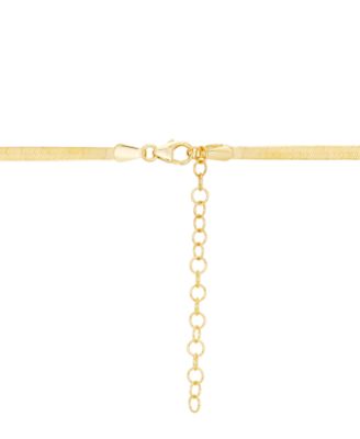 Lightweight Herringbone Link Chain Necklace (3-3/8mm) in 10k Gold, 16" + 2" extender