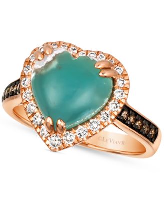 Le Vian - Aquaprase Candy (3-1/5 ct. t.w.) & Diamond (1/3 ct. t.w.) Heart Ring in 14k Rose Gold