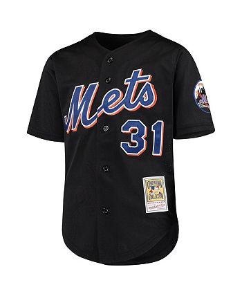 Youth New York Mets Mike Piazza Mitchell & Ness Black Cooperstown  Collection Mesh Batting Practice Jersey