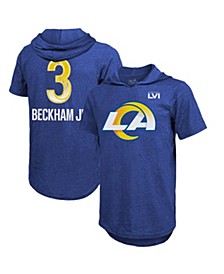 Men's Threads Odell Beckham Jr. Royal Los Angeles Rams Super Bowl LVI Name Number Short Sleeve Hoodie T-shirt