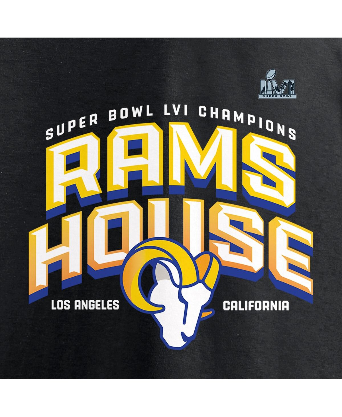 Men's FanaticsLos Angeles Rams Super Bowl Lvi Champions Hometown Long Sleeve T-shirt - Black