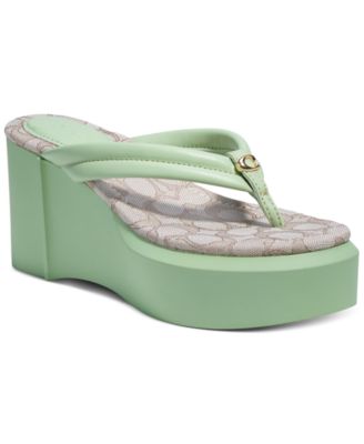 green coach sandals