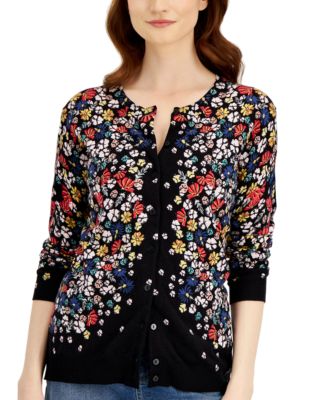 Karen Scott Women's Floral Button 