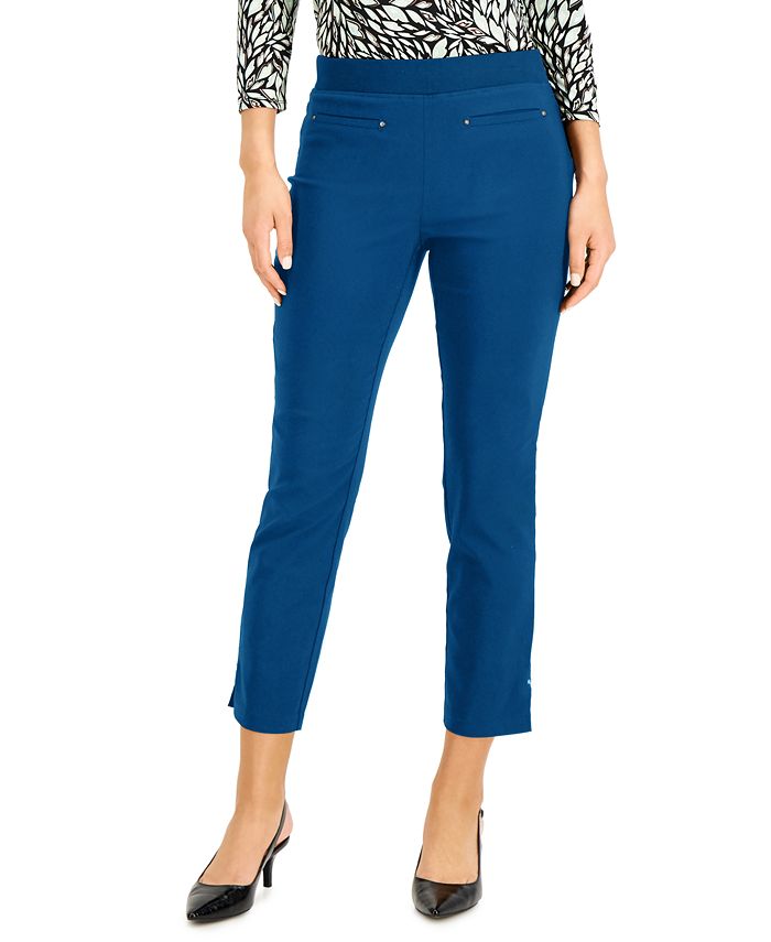 JM Collection Petite Tummy-Control Pull-On Ankle Pants, Created