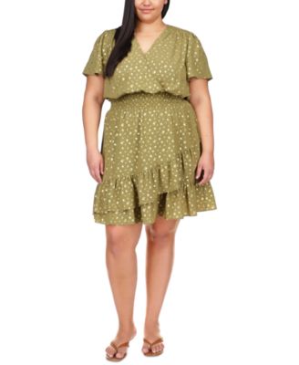 Michael Kors - Plus Size Palm Short-Sleeve Julia Wrap Dress