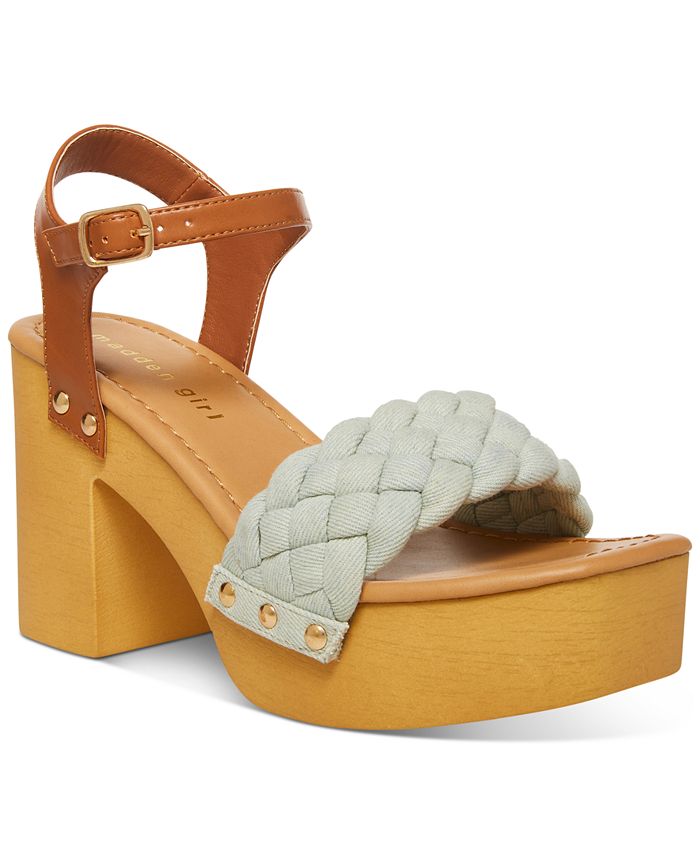 Madden Girl Dani Two-Piece Wooden Platform Sandals - Macy's
