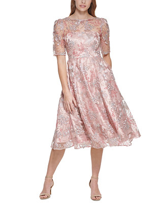 Eliza J Petite Embroidered Midi Dress - Macy's
