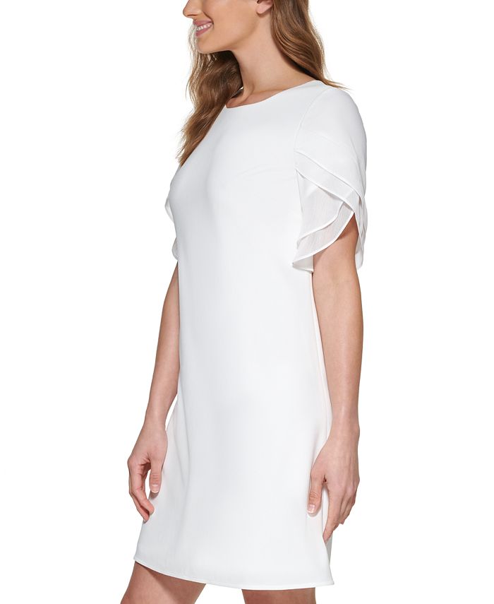 DKNY Petite Chiffon-Sleeve Dress - Macy's