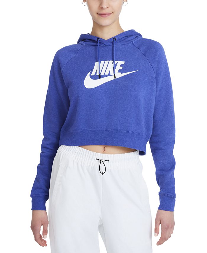 weefgetouw Verval samenwerken Nike Women's Sportswear Essential Cropped Hoodie - Macy's