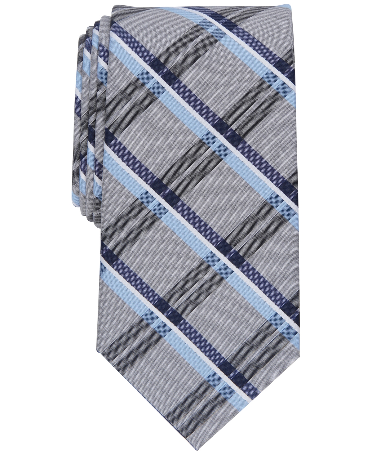 Perry Ellis Men's Caplan Plaid Tie In Grey ModeSens