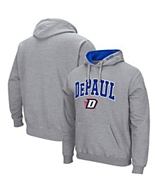 Men's Heather Gray DePaul Blue Demons Arch and Logo 3.0 Pullover Hoodie
