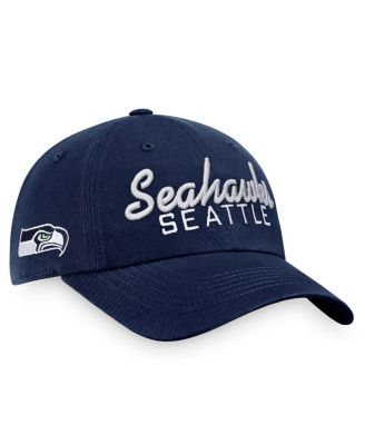 Men's Fanatics College Navy Seattle Seahawks Iconic Script Adjustable ...