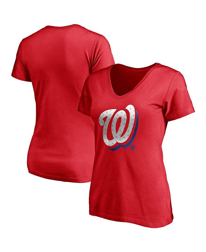 FANATICS Women's Fanatics Branded Red Washington Nationals Logo Fitted T- Shirt