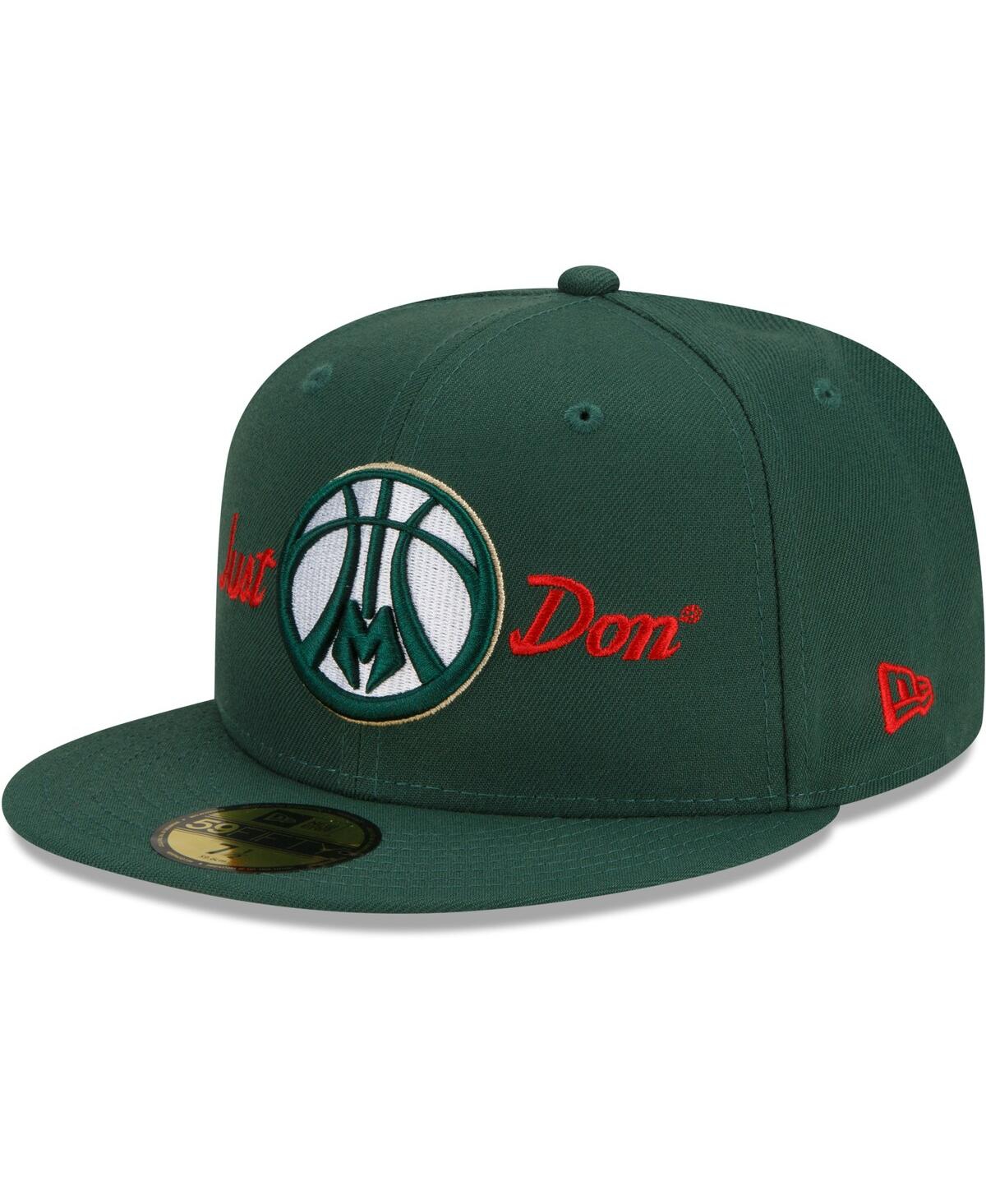 Men's New Era x Just DonMilwaukee Bucks 59FIFTY Fitted Hat - Hunter Green