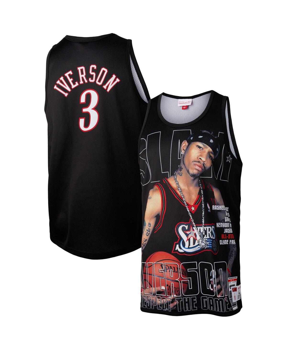 Mitchell & Ness Men's  Allen Iverson Black Philadelphia 76ers Slam Player Tank Top In Black