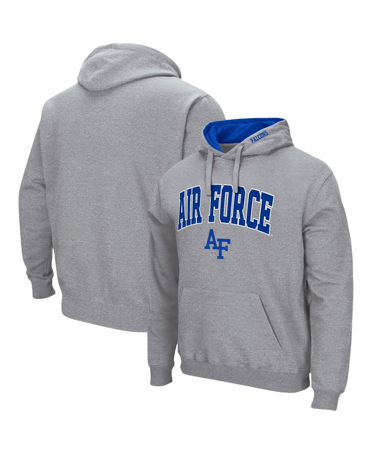 Men's Colosseum Heathered Gray Air Force Falcons Arch and Logo 3.0 Pullover Hoodie