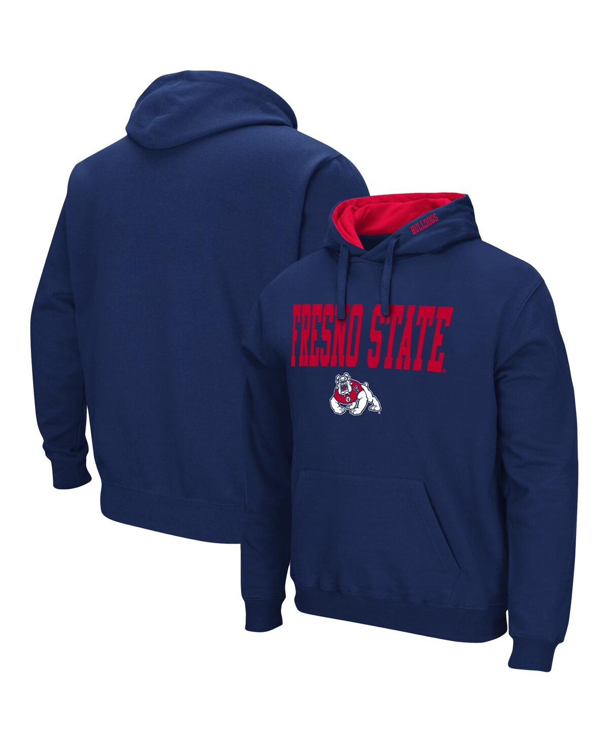 Colosseum Navy Fresno State Bulldogs Arch And Logo Pullover Hoodie In Navy