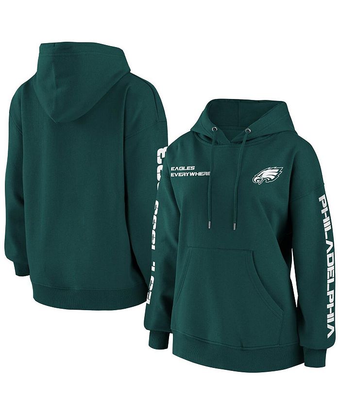 WEAR by Erin Andrews Women's White, Midnight Green Philadelphia Eagles  Pullover Sweater - Macy's