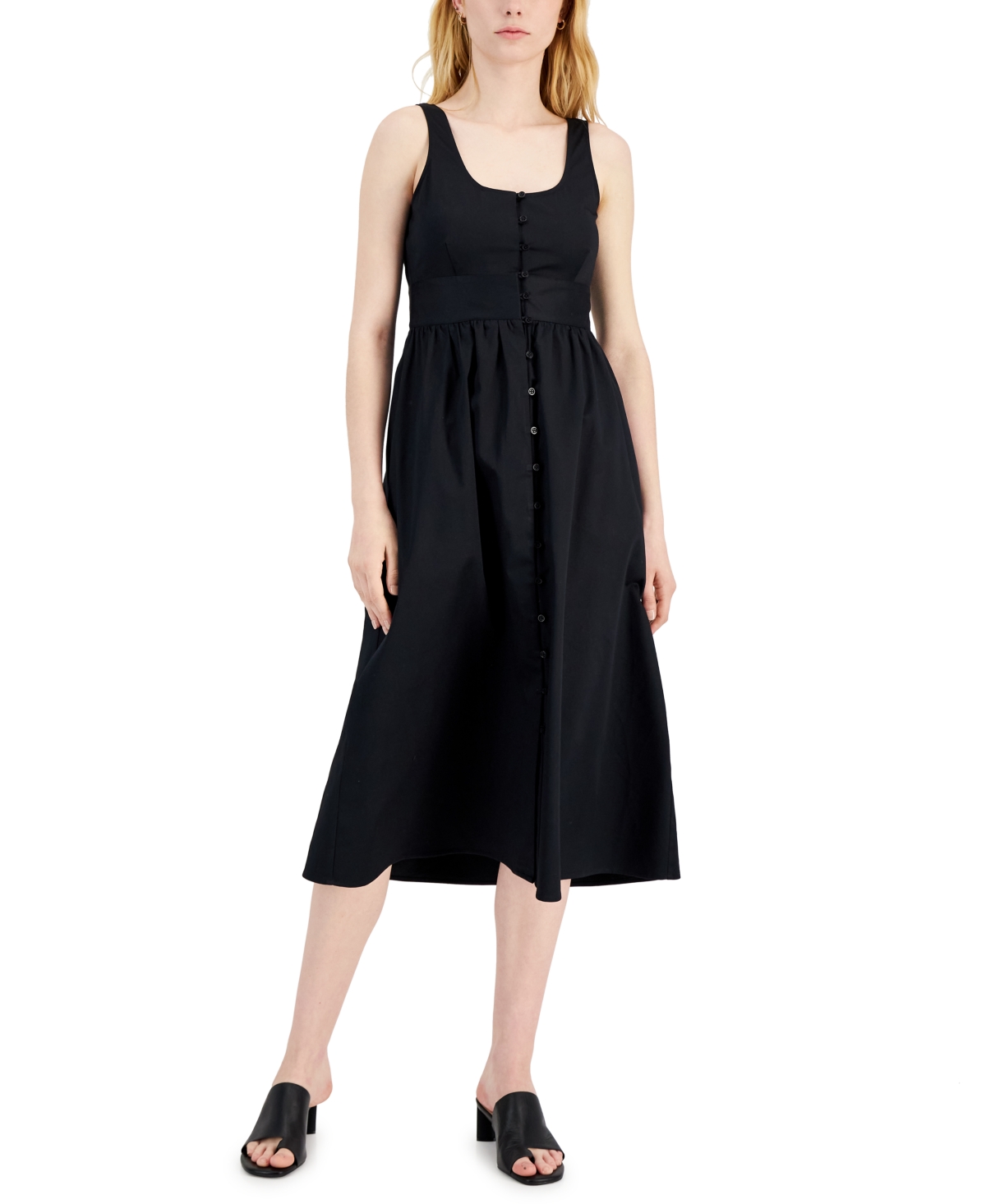Alfani Sleeveless Button Front Midi Dress, Created for Macy's