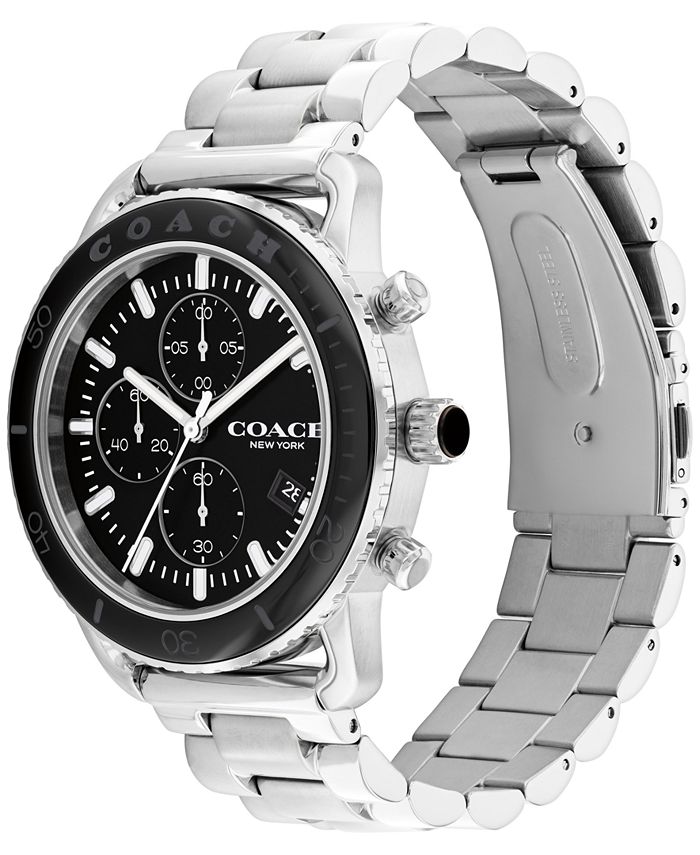 COACH Men's Chronograph Cruiser Stainless Steel Bracelet Watch 44mm