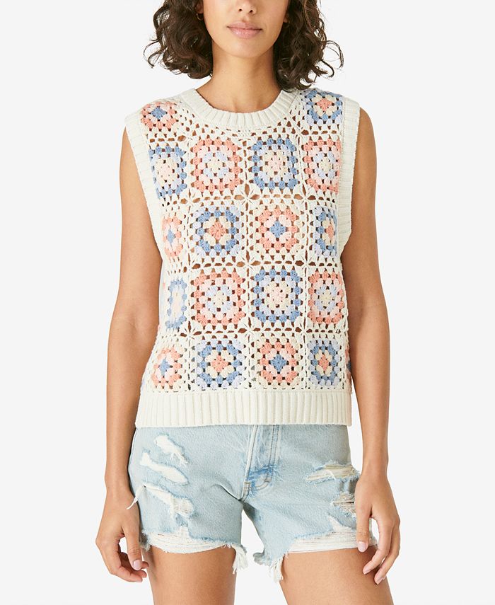 Lucky Brand Women's Cotton Crochet Cropped Tank - Macy's