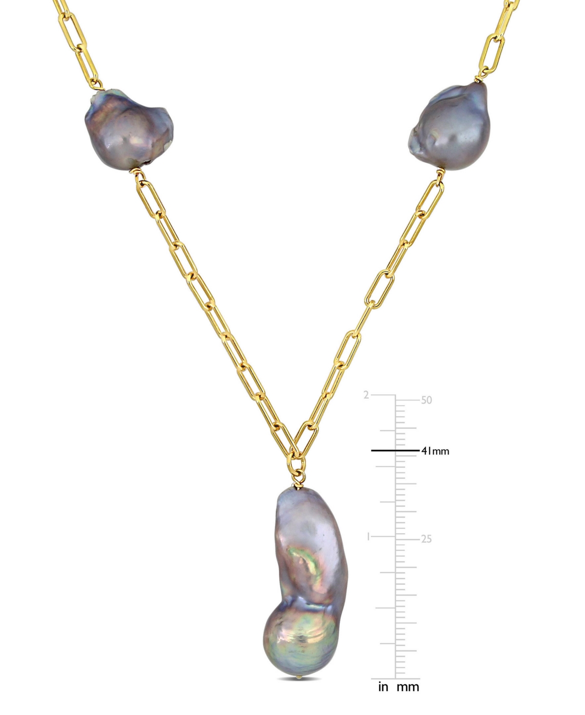 Gray Cultured Freshwater Baroque Pearl (13 & 35mm) 20