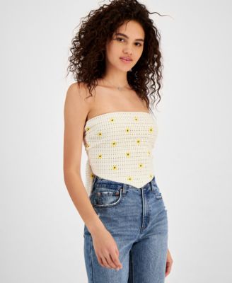 Crave Fame - Juniors' Handkerchief-Hem Tube Top