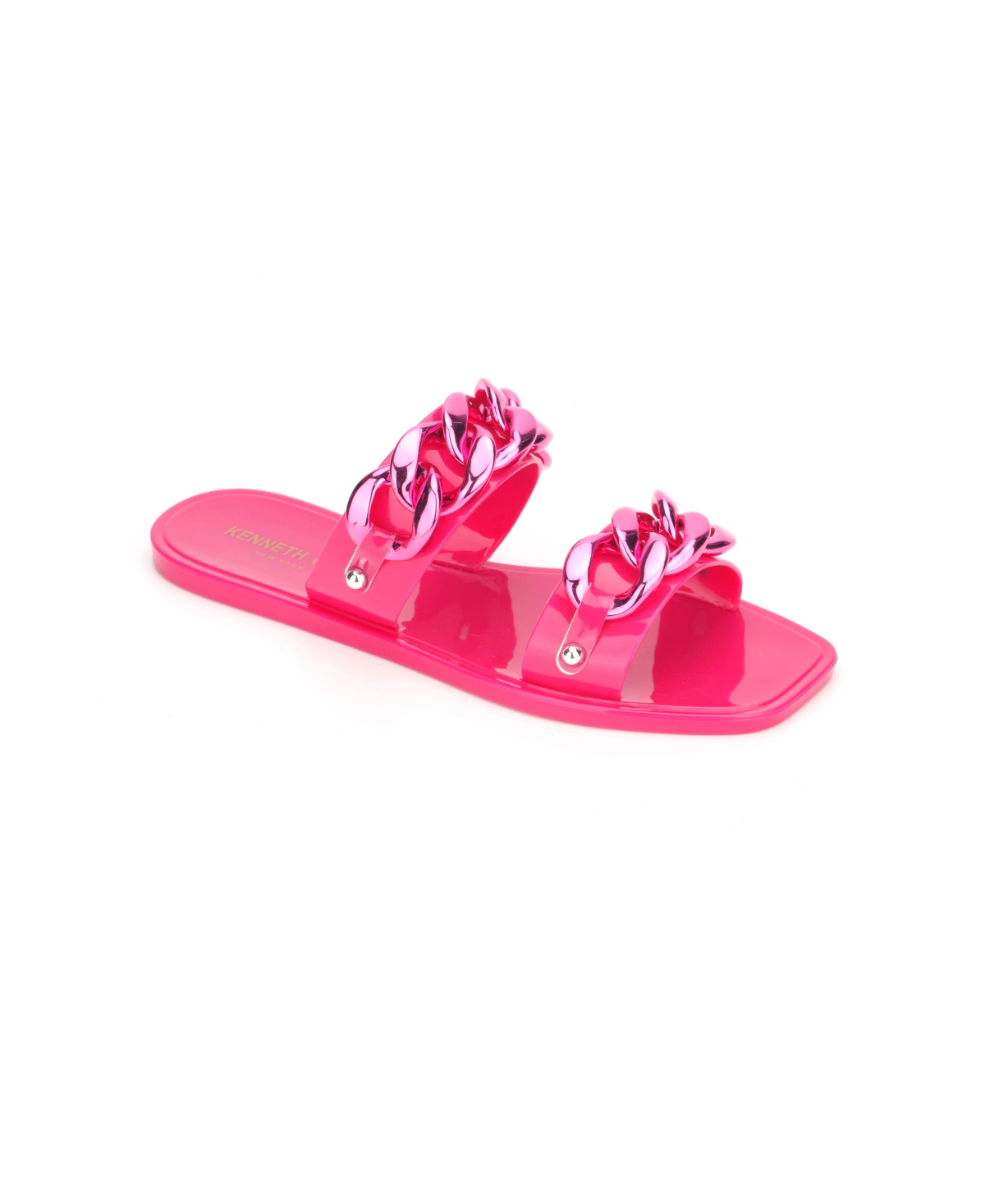Women's Naveen Chain Jelly Slide Flat Sandals - Gold-Tone