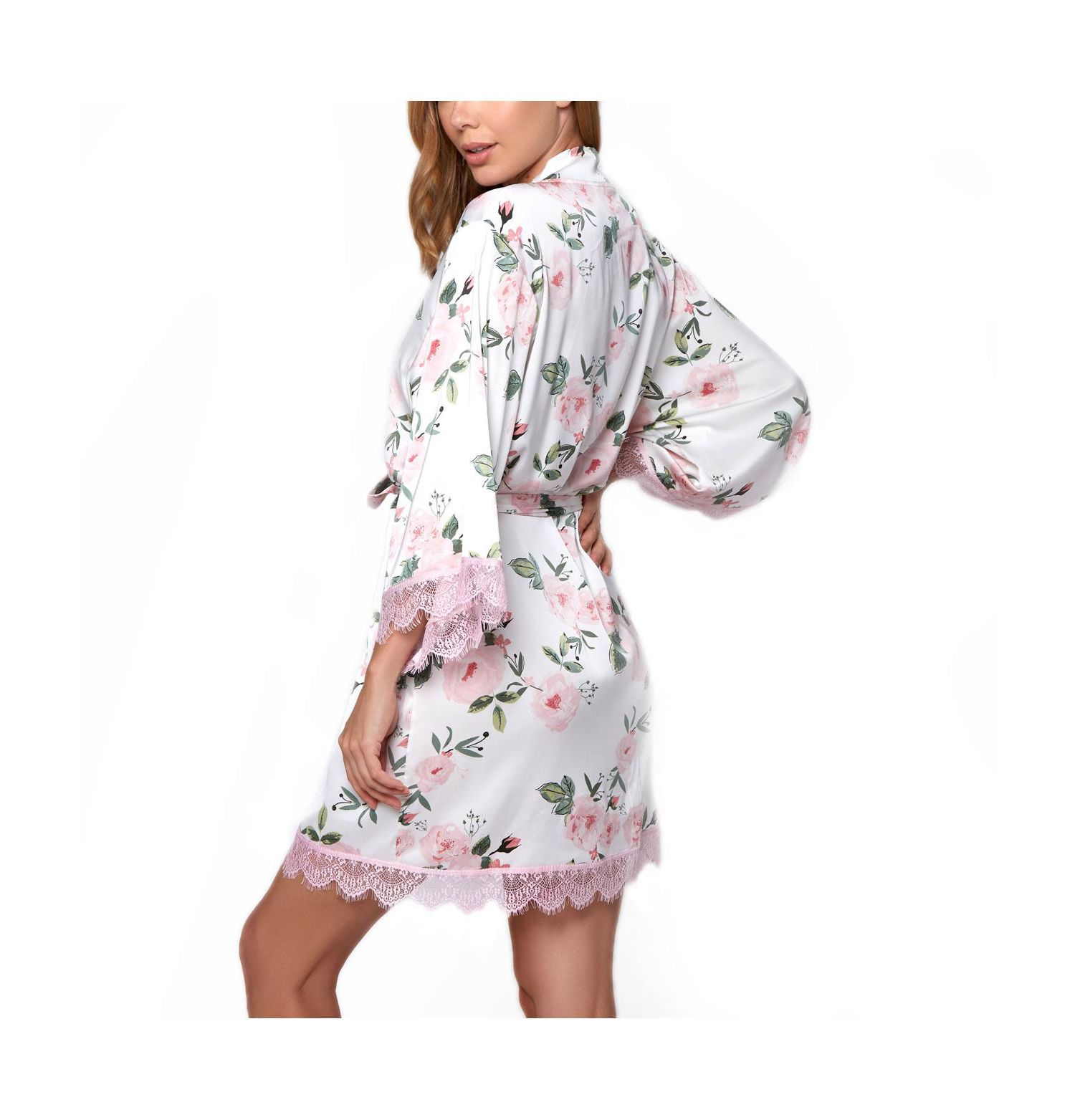 Women's Willow Satin with Lace Robe