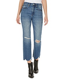 Juniors' Cotton High-Rise Cropped Jeans