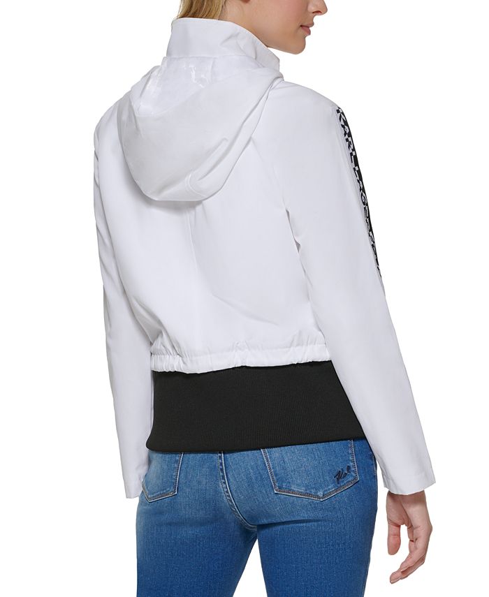 Karl Lagerfeld Paris Women's Hooded Logo Jacket - Macy's
