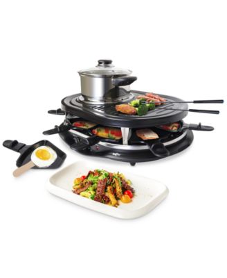 Total Chef - Raclette Nonstick Electric Indoor Grill & Cheese Fondue Set, Service for 8
