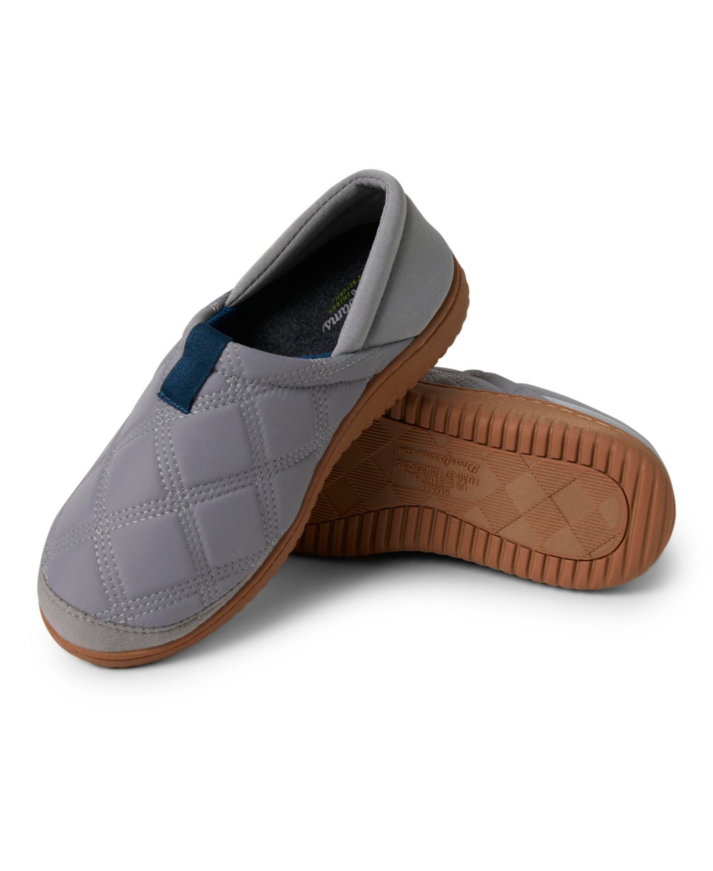 Женские тапочки Dearfoams River Closed Back Collapsible Heel House Shoe Slipper, цвет: Средний серый — фото 3