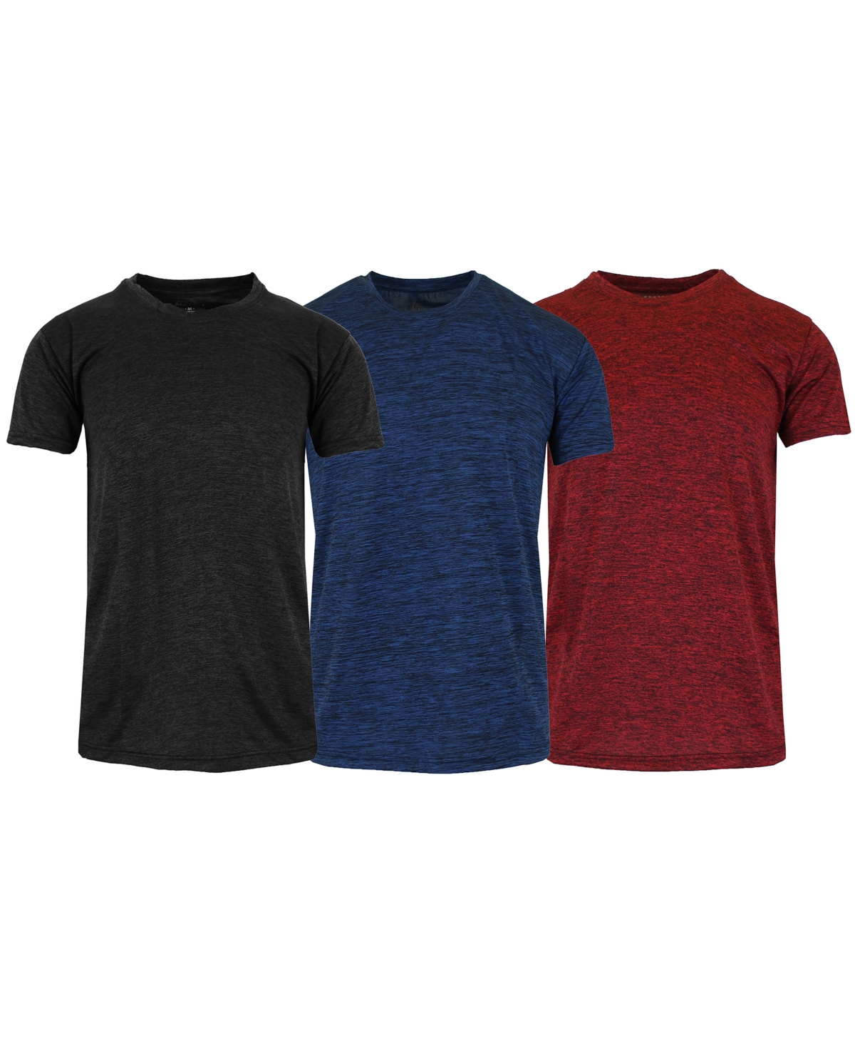 Galaxy By Harvic Men's Performance T-shirt, Pack Of 3 In Black,navy,red