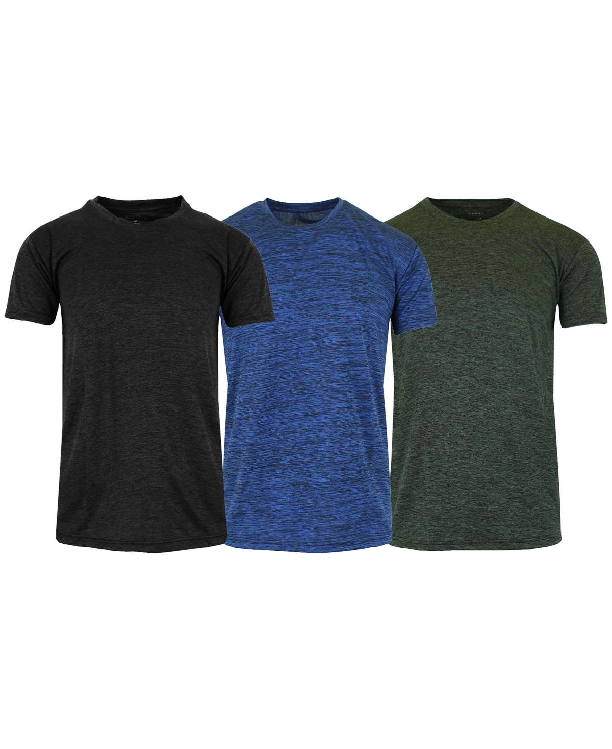 Galaxy By Harvic Men's Performance T-shirt, Pack Of 3 In Black,royal,olive
