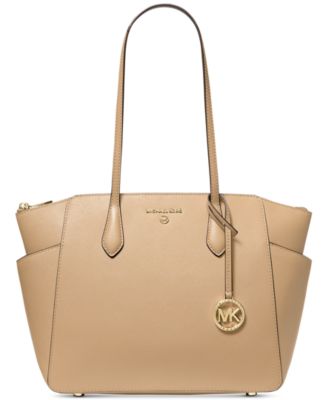 Michael Kors Marylin - Saffiano Leather Tote Bag In Optic White