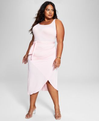 macys plus size pink dresses